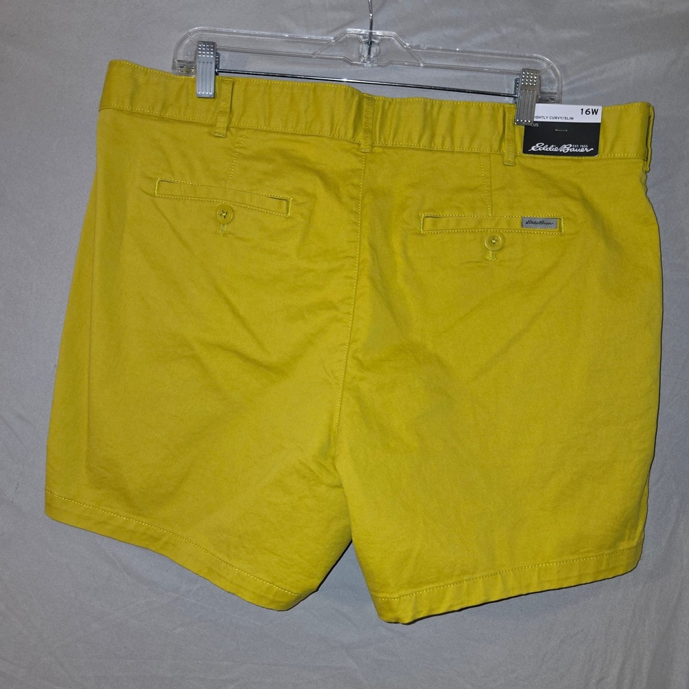 Eddie Bauer Shorts 16W Womens Yellow Legend Wash Stretch Lightly Curvy Slim - Picture 8 of 11